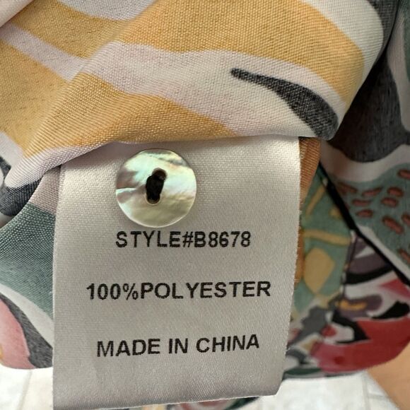 Jodifl Top Womens Small Bold Floral V-Neck Dolman Batwing Sleeve Oversized - Picture 4 of 6